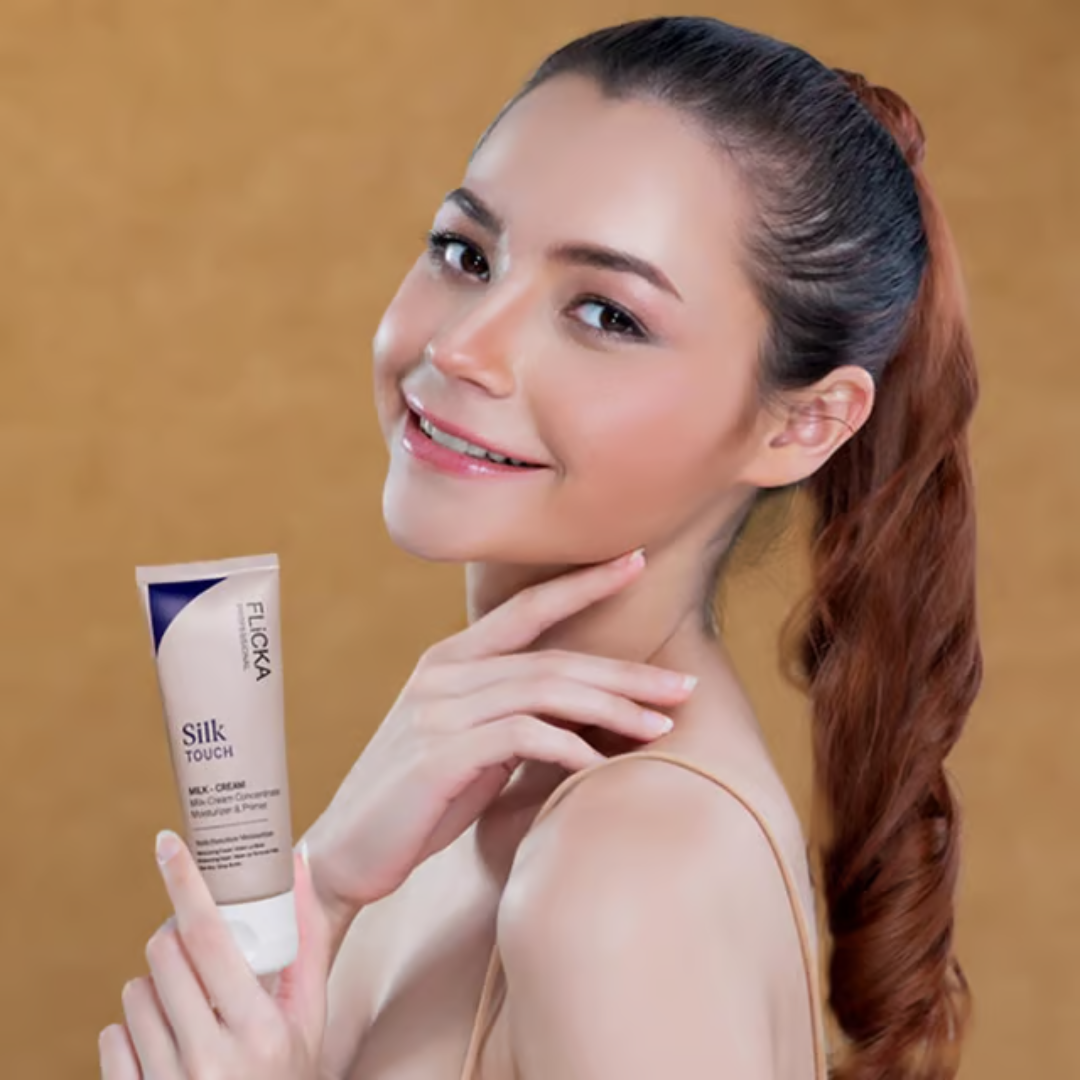 Flicka 3-in-1 Silk Touch Primer For Flawless makeup base – Hydrate, Blur pores & Perfect glowy base