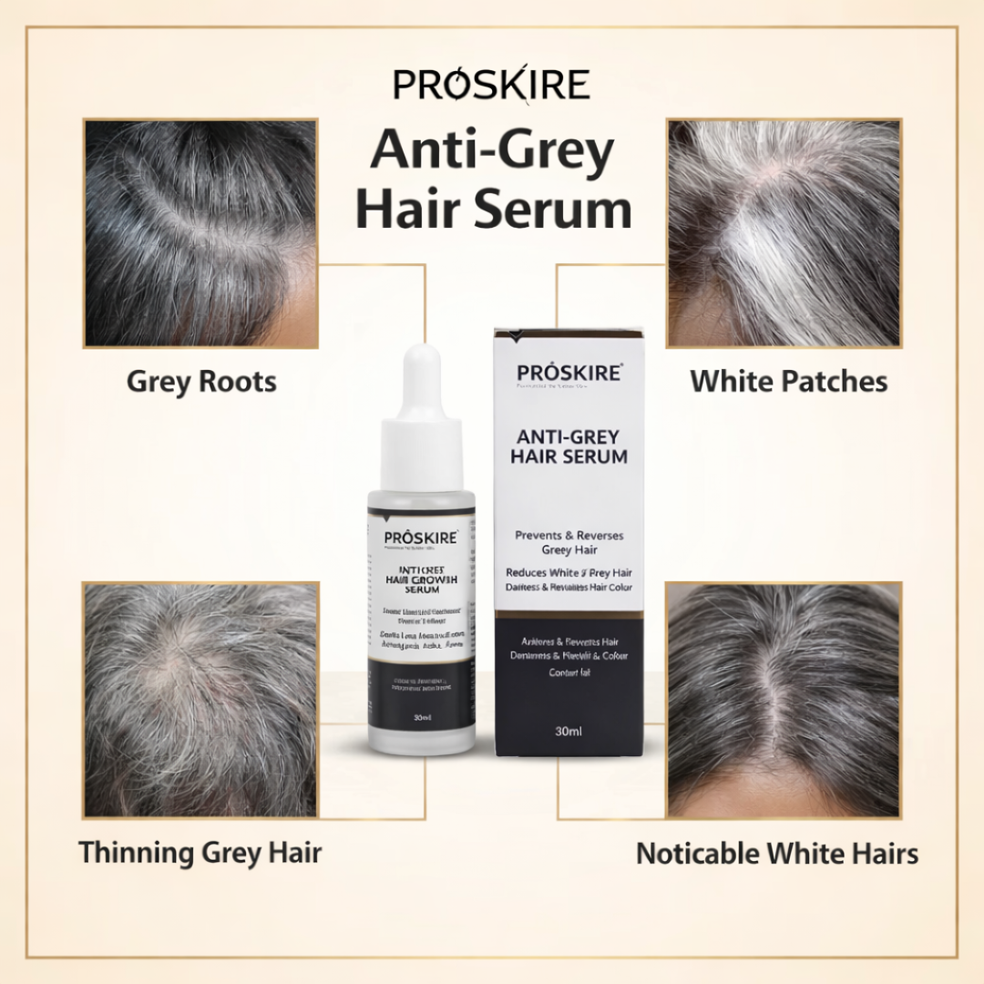 Proskire Anti-Grey Hair Serum – Reverses Grey Hair, Reduces Hair Fall & Restores Hair Color