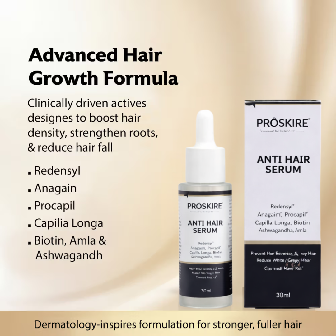 Proskire Anti-Grey Hair Serum – Reverses Grey Hair, Reduces Hair Fall & Restores Hair Color